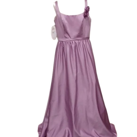 Alfred Angelo Style 7183 "Royal Bloom" Purple Satin Gown NEW- Sz. 16 - Picture 3 of 13